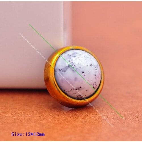 50pc 12mm White Turquoise Beads Nail Rivet Stud Spots Fastener Concho Rivetback For Leathercraft Keyring Belt Bracelet Decor