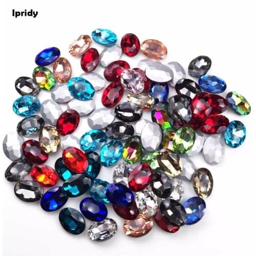 50Pcs/lot 14x10 mm Oval Shape Pointback Crystal Glass Rhinestones Natural Colors,Crystal Diamond for jewelry making