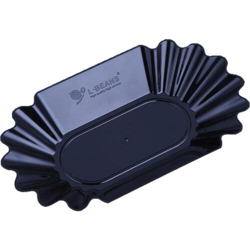 6x Solid PP Plastic Serving Tray Platter Kitchen Bar Cafe Coffee Tray Black