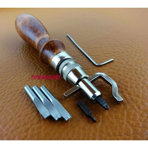 7IN1 Italian style Canvas Leather Tent Sewing Awl Hand Stitcher Leathercraft Needle Kit Adjustable Stitching and Groover Crease