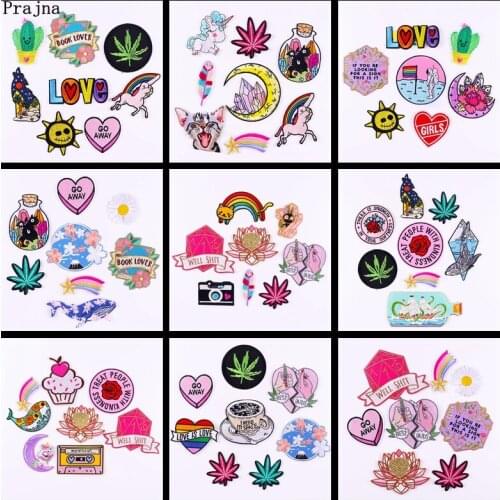 8PCS Cartoon Applique Crystal Flower Embroidered Patches On Clothes Animal Badges Patches For Clothing Stickers Iron On Patches