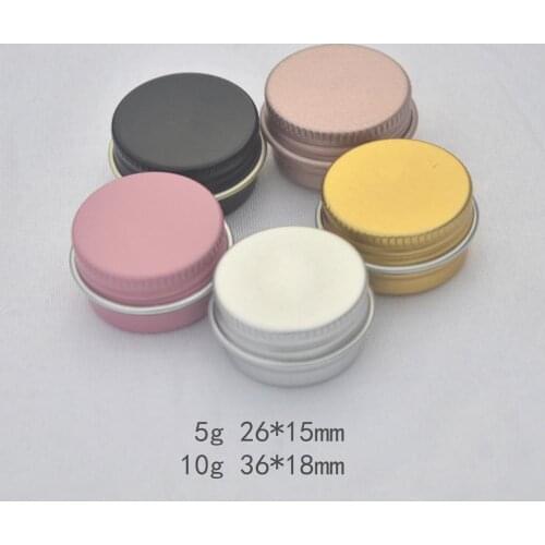 5g 10g Cosmetic Aluminum Jars Black Gold Skin Care Cream Mask Candle Packaging Container Metal Nail Art Containers Tin can 50pcs