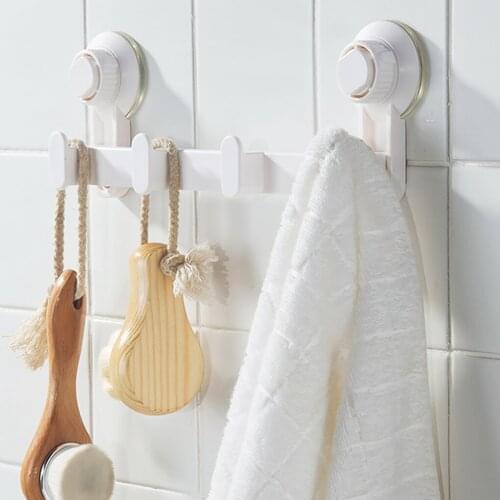 Bathroom Accessories Suction Cup Towel Holder Brush Hook Rack Vacuum Clothes No Drilling Bathroom Toilet Robe Hanger Shelf