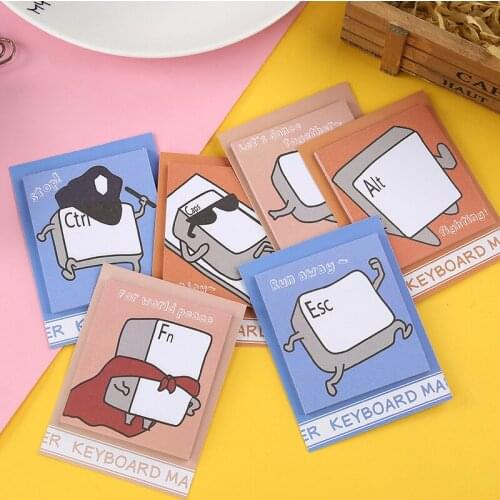 Kawaii Cartoon Keyboard Memo Pad Ctrl/Esc/Alt Sticky Note Planner To Do List Creative DIY Diary Decorative Stationery Supplies