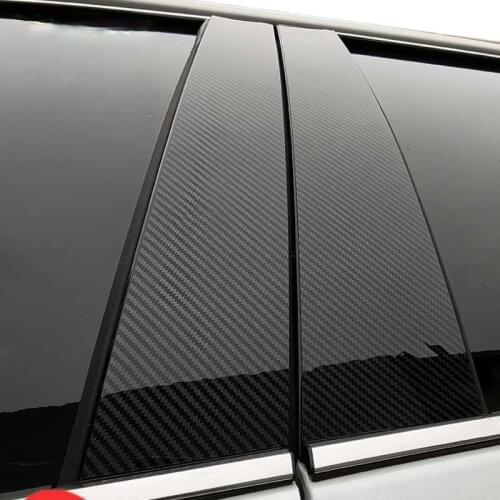 BOOMBLOCK Carbon Fiber Car Window B pillar Decorative Sticker For Toyota Camry 8th 2018 2019 Car-styling Trim Frame Accessories