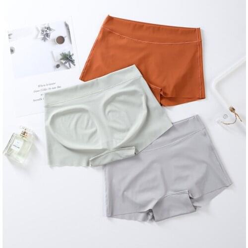 BS112 Womens Lingerie Summer Safe Short Pants Ice Silk Seamless Underwear Sexy Padded Butt Lifter Safety ShortS Panties