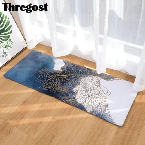Europe Geometric Printed Kitchen Carpet Floor Mats Durable Home Outdoor Decorative Front Door Mat Carpet Entrance Doormat