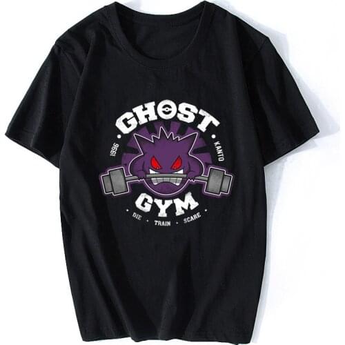 Ghost Gym Japan T Shirt Funny Manga Otaku Harajuku Streetwear Short Sleeve Cute Print Men T Shirt Camisetas Hombre