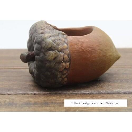 Hot Sale Creative Mini Nut Shape Succulent Flower Pot Culture Little Planter Seed Vessel 1pcs