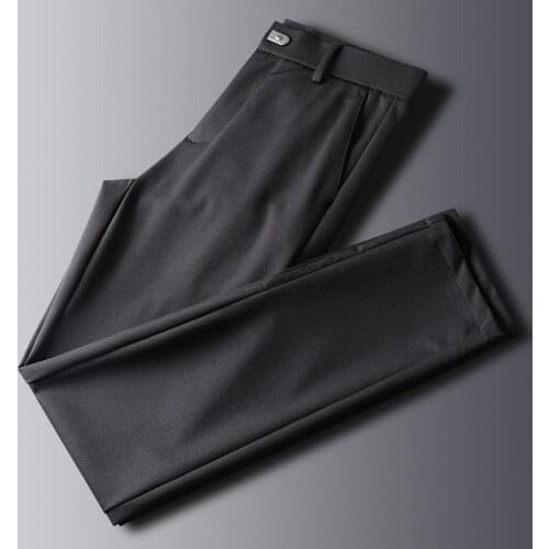 JSBDHigh-end quality autumn commuter elastic anti-wrinkle sagging mens casual trim suit pants mens business straight leg pants