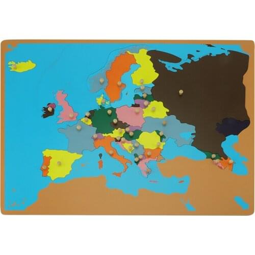 World Puzzles Map With Knob 3D Puzzle Game Geography Learning Wood Maps Color Board Montessori Educational Teaching Toys GE007-3