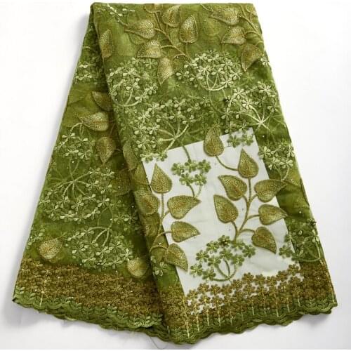 SJD LACE New Green High Quality African Lace Fabric French Mesh Laces Nigerian Fabric Sewing Acceddories For Womem Dress A 2363