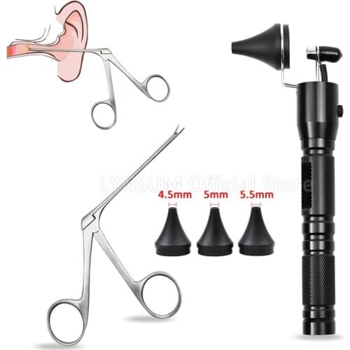 New Ear Pick Endoscope Earwax Remover Hartman Micro Alligator Crocodile Forcep Earpick Nose Operational Cleaner Clip Tweezer Set
