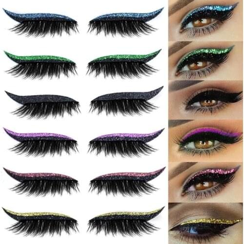 Reusable Eyeliner And Eyelash Sticker Fashion Eyes Sticker Makeup Eyeliner Eyeshadow Face Sticker Eyes Makeup BlingBling Sticker