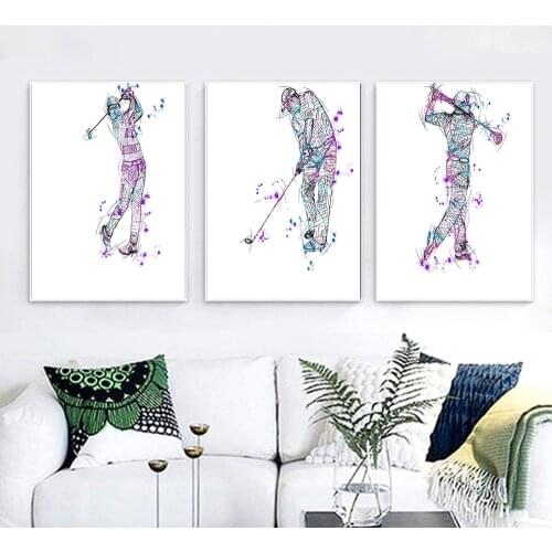 Golf Color Sketch Set Printed Matter Poster Gift Wall Art Modern Canvas Painting Office Living Room Picture Nordic Home Decor