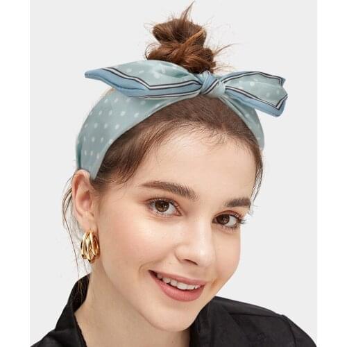Oaoleer New Hairband Rabbit Ears Cloth Bow Headband Big Bow Knot Hairband Non-slip Teeth Hair Band Turban Hair Accessories