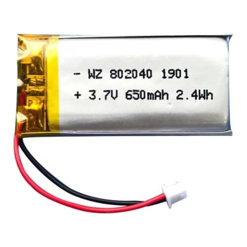 802040-650mah3.7v rechargeable polymer lithium battery beauty instrument hydration instrument blackhead instrument face washer