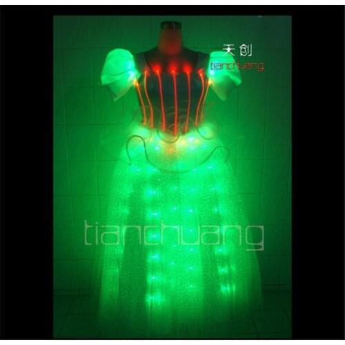 Wedding colorful lighting Full colorProgrammable dance dress led costumes ballroom singer wears stage show clothing disco