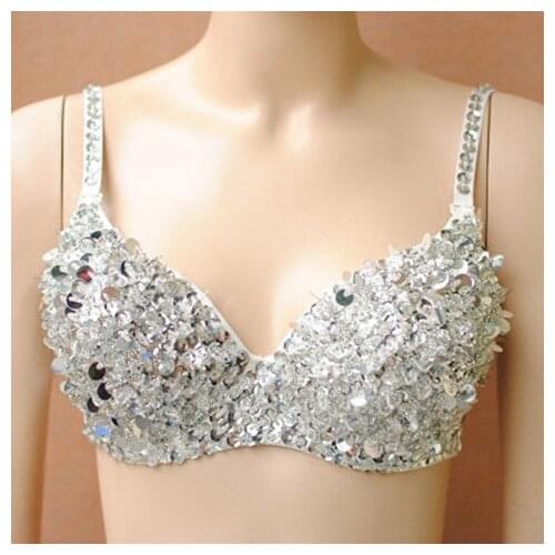 Sexy Bras Women Party 2021 New Punk Dance Push Up Bra Nightclub Costumes Bras Bralette Encaje Rhinestone Decoration Girls' night