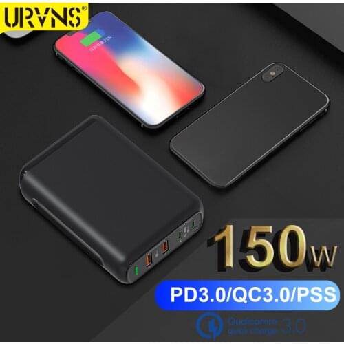 URVNS 150W Wall Charger PD 3.0 GaN Type C 100W 65W Fast Charging Adapter For iPad Pro, iPhone 11 Pro Max XR XS X, Galaxy S9 S8