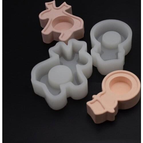 Snowman Elk Silicone Candle Holder Mold DIY Fondant Cake Molds Handmade Soap Mold Aromatherapy Plaster Crafts Cake Mould
