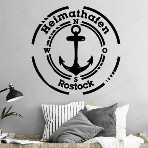 Compass wall decal anchor vinyl wall sticker for home decor Wish Cityremovable wall art mural HJ698