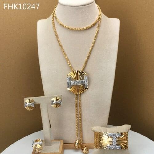 YUMINGLAI New Arrivals Elegant Design Dubai African Ladies Jewelry Set FHK10247