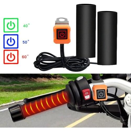 12V Lntelligent Temperature Control Third Gear Heated Grips Inserts Handlebar Hand Warmers For Universal Grip ATV Motorcycle