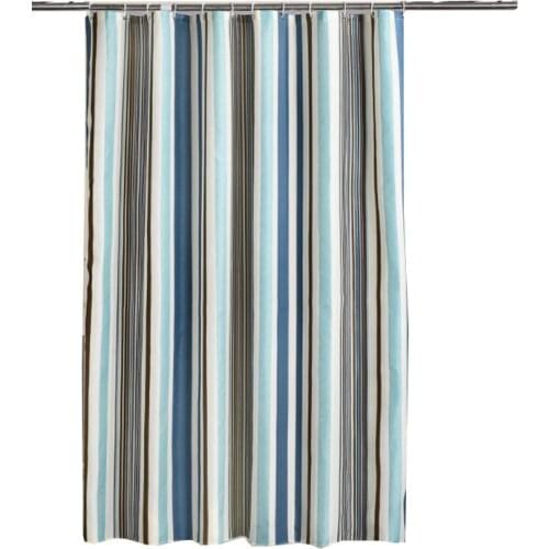 Colorful Striped Shower Curtain Fabric Mildew Resistant Waterproof Bath Curtains for Bathroom 12pcs Hooks