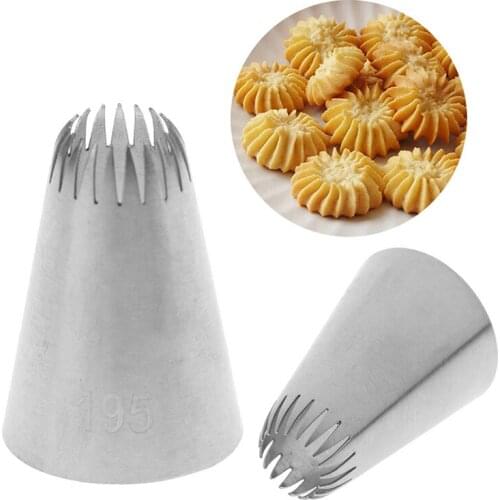 1pc 25mm x 35mm 195# Cake Head Metal Icing Piping Nozzles Stainless Steel Cake Cream Decor Tip