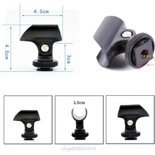1 PC Microphone Clip Stand 19mm Plastic Mic Microphone Holder Clip with Hot Shoe For DSLR Camera M23 21 Dropshipping