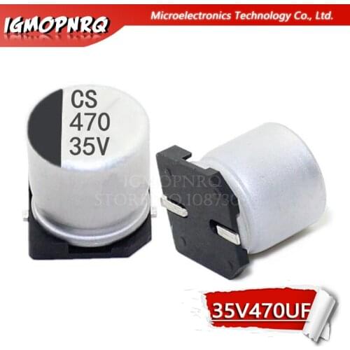10PCS Electrolytic capacitor 35V470UF 10*10.5mm SMD aluminum electrolytic capacitor 470uf 35v