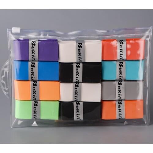 12pcs/lot Head Tennis Racket PU Overgrip Anti-skid Sweat Absorbed Soft Wrap Taps Tenis Racquet Damper Dry/ Vibration Tacky grips