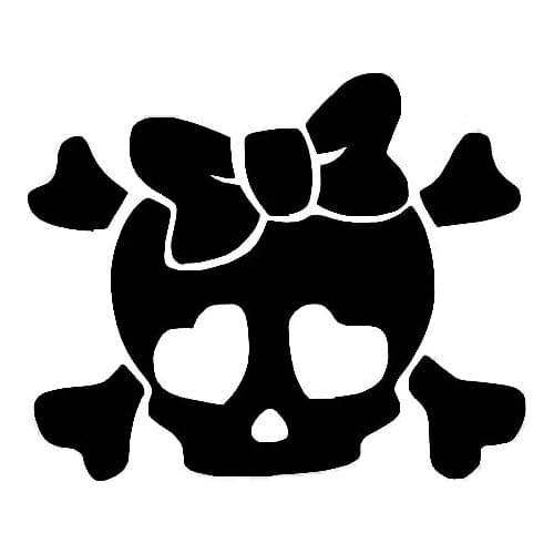 14X16cm Cutting Sticker Caravela Ribbon Skull Decal Bowknot Vinyl Car Sticker Funny Character Waterproof New TA105