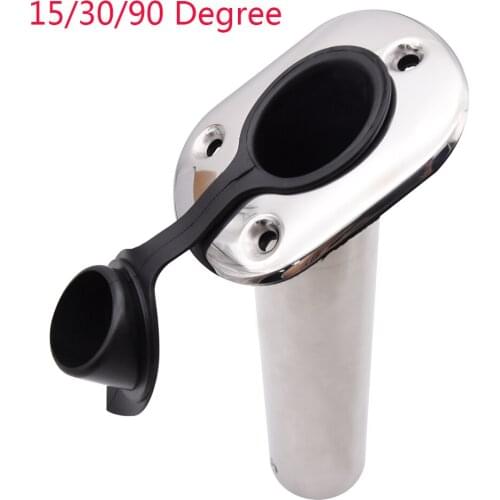 15/ 30/90 Degree Stainless Steel Flush Mount Fishing Rod Holder for Boat Mount Rod Pod for Marine Boat Yacht Accessories
