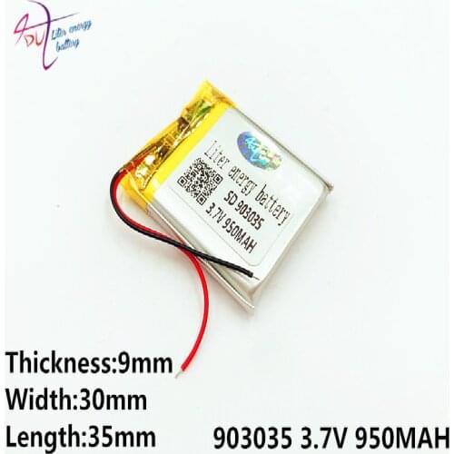 3.7V,900mAH 903035 (polymer lithium ion / Li-ion battery ) Liter energy for Smart watch,GPS,mp3,mp4,cell phone,speaker