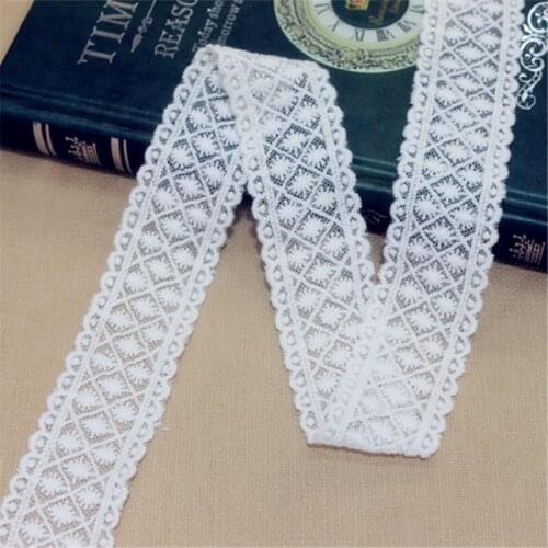 5Yds/lot 3 cm wide white cotton embroidery lace trims home pillow tablecloth curtain lace AC524