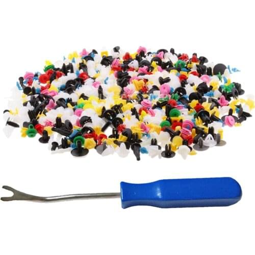 500 Pieces Plastic Body Rivets Push Pin Fasteners Trim Clamp