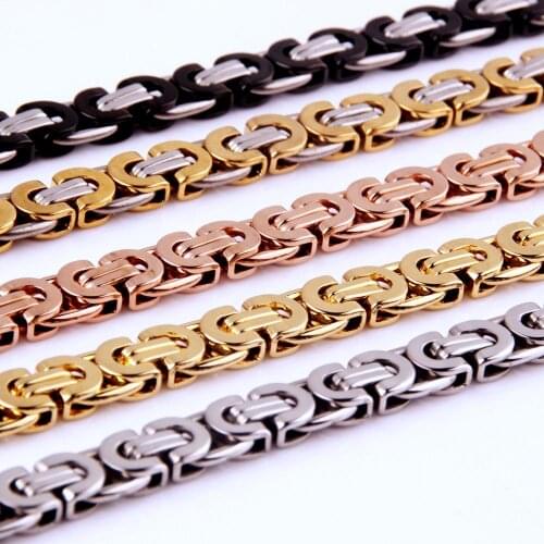 8mm Byzantine Chain 316L Stainless Steel Mens Necklace Woman Bracelet Collar Choker Friends Best Gifts Punk Jewelry Wholesale