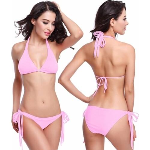 Bikini Bathing Suit Swimsuit Swimwear Two Pieces Set Biquini With Breast Backer Women Girl Lady V033