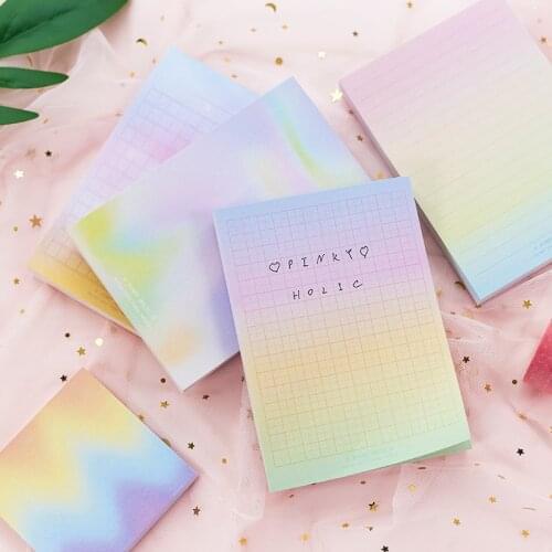Rainbow halo color memo note pad 100 sheets Grid Line notebook guestbook Stationery Office accessories School supplies F337