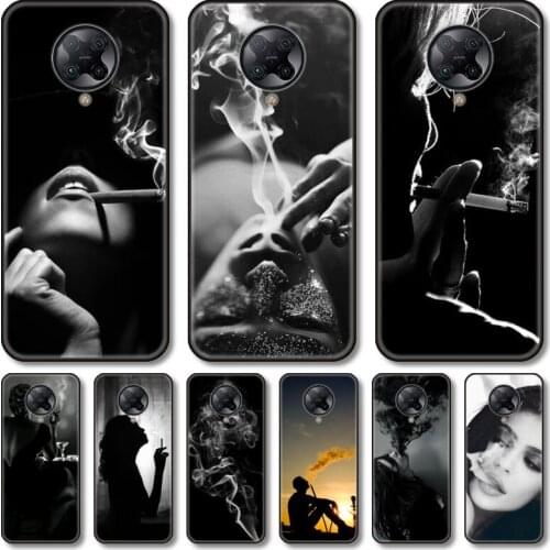 Smoke Phone Case For xiaomi M2 C3 X3 F2 Lite NFC 6 5 x Poco k30 Pro Anime Black Cover Silicone Back Pretty tpu