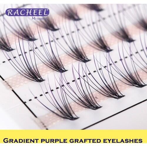 Racheel Purple Gradual Color Graft Eyelashes Mink Hair Hand Made Colorful Individual Lashes False Eyelashes Extension