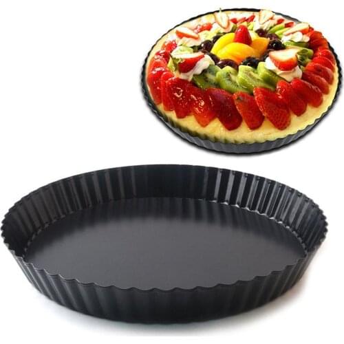 9 Inch Large Round Pizza Baking Pan Pizza Molds Round Mold Removable Loose Bottom Fluted Pie Tray Bakeware Mould Pizza Tools
