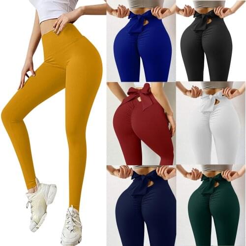 Yoga Pants Bow Tie Women Leggings Tights High Waist Leggings Seamless Yoga Fitness Workout Pants Gym Push Up Clothing Sportswear