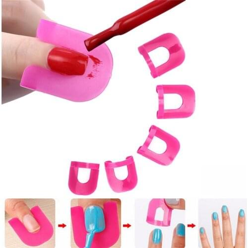 HOT 26pcs/set Creative Nail Polish Spill-Resistant Manicure Finger Cover Nail Polish Molds Shield Special Nail Art Tool F374