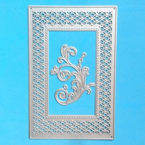 YINISE 1063 RECTANGLE Flower Metal Cutting Dies For Scrapbooking Stencils DIY Album Cards Decoration Embossing Folder Die Cuts