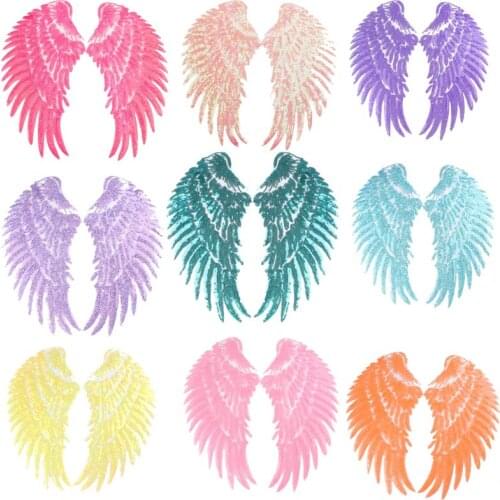 Fashion Large Sequins Wing Patch For Clothing Applique Jeans DIY Accessories Cute Sew On Feather Patches DIY Accessories