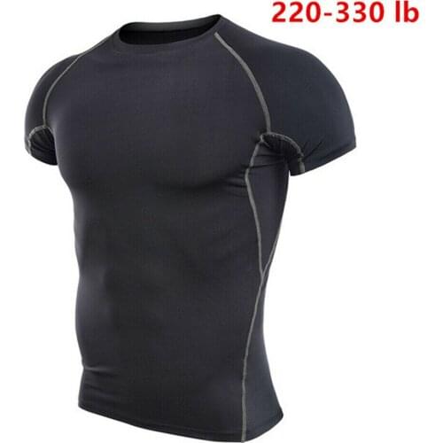 Mens Oversized Short Sleeve GYM Shirt Quick Dry Sport Tight Fit Cycling Plus Size T-Shirt