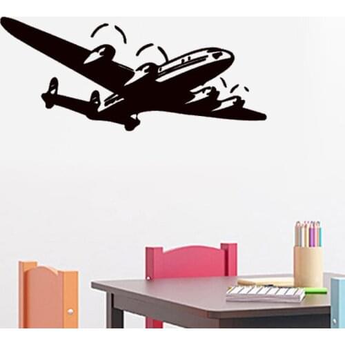 Cartoon Plane Airplane Wall Sticker Home Decor Kids Children Room Decoration Nursery Wall Decals Vinyl Art Murals Wallpaper